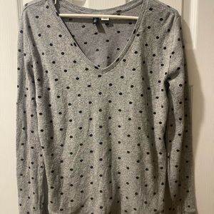 Urban Outfitters BDG V Neck Ribbed‎ Polka Dot Long Sleeve Women’s Sz M